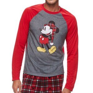 New! Disney Mickey Mouse Pajama Top Long Sleeve T-Shirt